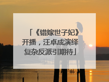 《错嫁世子妃》开播，汪卓成演绎复杂反派引期待