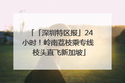 「深圳特区报」24小时！岭南荔枝乘专线 枝头直飞新加坡