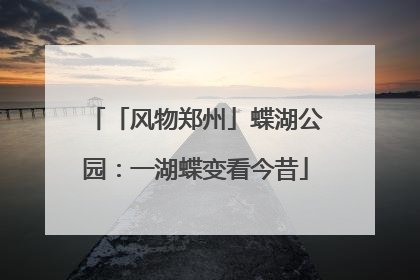 「风物郑州」蝶湖公园：一湖蝶变看今昔