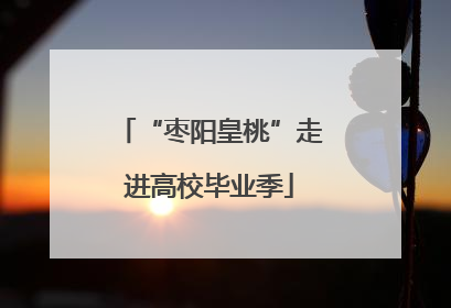 “枣阳皇桃”走进高校毕业季