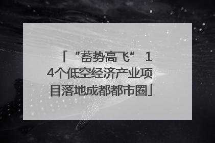 “蓄势高飞” 14个低空经济产业项目落地成都都市圈
