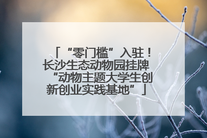 “零门槛”入驻！长沙生态动物园挂牌“动物主题大学生创新创业实践基地”