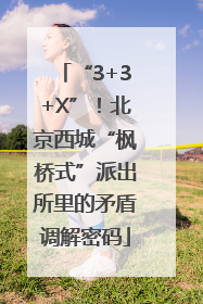 “3+3+X”！北京西城“枫桥式”派出所里的矛盾调解密码