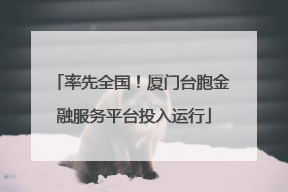 率先全国！厦门台胞金融服务平台投入运行