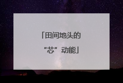 田间地头的“芯”动能