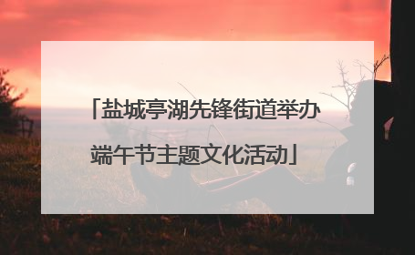 盐城亭湖先锋街道举办端午节主题文化活动