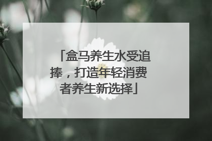 盒马养生水受追捧，打造年轻消费者养生新选择