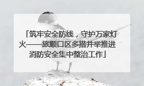 筑牢安全防线，守护万家灯火——旅顺口区多措并举推进消防安全集中整治工作