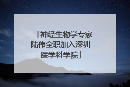 神经生物学专家陆伟全职加入深圳医学科学院