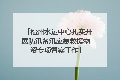 福州水运中心扎实开展防汛备汛应急救援物资专项督察工作