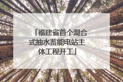 福建省首个混合式抽水蓄能电站主体工程开工