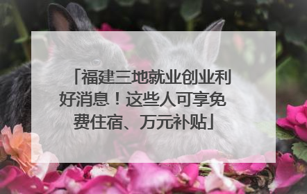福建三地就业创业利好消息！这些人可享免费住宿、万元补贴
