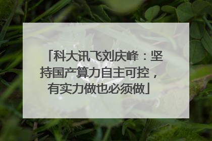 科大讯飞刘庆峰：坚持国产算力自主可控，有实力做也必须做