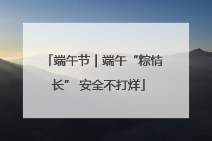 端午节｜端午“粽情长” 安全不打烊