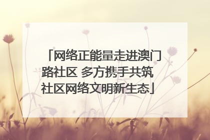 网络正能量走进澳门路社区 多方携手共筑社区网络文明新生态
