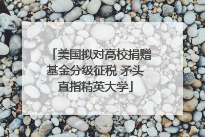 美国拟对高校捐赠基金分级征税 矛头直指精英大学
