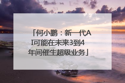 何小鹏：新一代AI可能在未来3到4年间催生超级业务