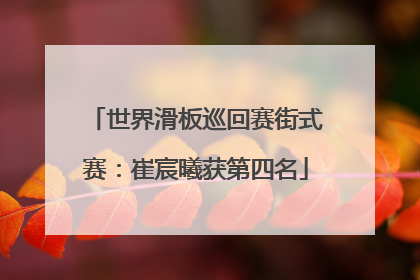 世界滑板巡回赛街式赛：崔宸曦获第四名