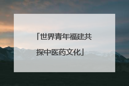 世界青年福建共探中医药文化