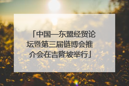 中国—东盟经贸论坛暨第三届链博会推介会在吉隆坡举行