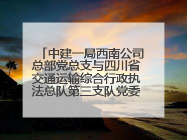 中建一局西南公司总部党总支与四川省交通运输综合行政执法总队第三支队党委、万源市草坝镇莲花院村党支部开展党建联建
