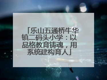 乐山五通桥牛华镇二码头小学：以品格教育铸魂，用系统建构育人