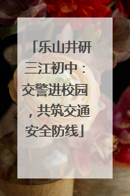 乐山井研三江初中：交警进校园，共筑交通安全防线