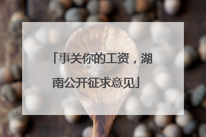 事关你的工资，湖南公开征求意见