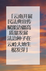 云南开展民法典宣传赋能边疆高质量发展 法治种子在云岭大地生根发芽
