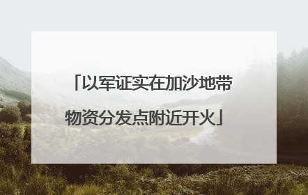 以军证实在加沙地带物资分发点附近开火