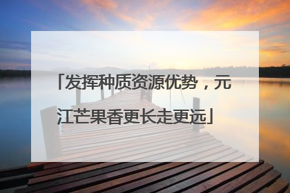 发挥种质资源优势，元江芒果香更长走更远