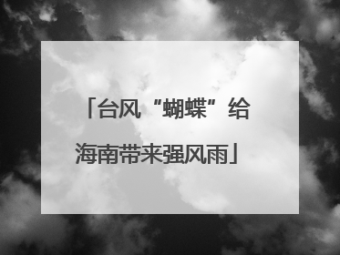 台风“蝴蝶”给海南带来强风雨