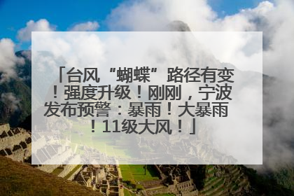 台风“蝴蝶”路径有变！强度升级！刚刚，宁波发布预警：暴雨！大暴雨！11级大风！