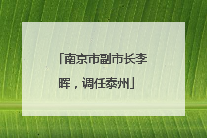 南京市副市长李晖，调任泰州