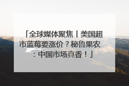全球媒体聚焦丨美国超市蓝莓要涨价？秘鲁果农：中国市场真香！