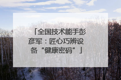 全国技术能手彭彦军：匠心巧辨设备“健康密码”