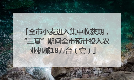 全市小麦进入集中收获期，“三夏”期间全市预计投入农业机械18万台（套）