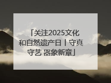 关注2025文化和自然遗产日丨守真守艺 器象新章