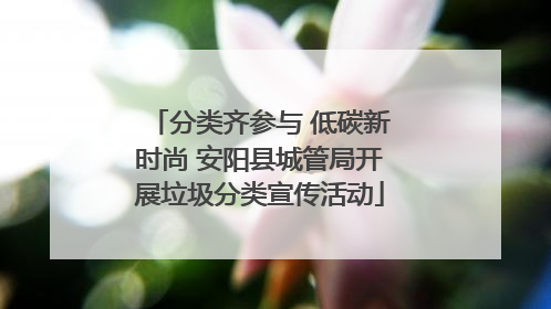 分类齐参与 低碳新时尚 安阳县城管局开展垃圾分类宣传活动