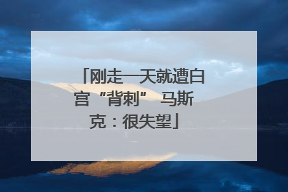 刚走一天就遭白宫“背刺” 马斯克：很失望