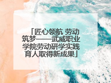 匠心领航 劳动筑梦——武威职业学院劳动研学实践育人取得新成果