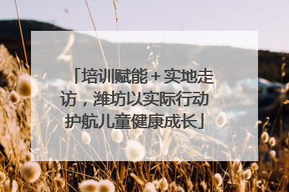 培训赋能＋实地走访，潍坊以实际行动护航儿童健康成长