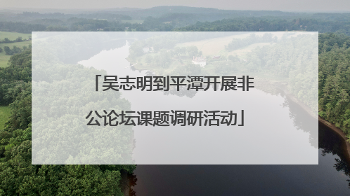 吴志明到平潭开展非公论坛课题调研活动