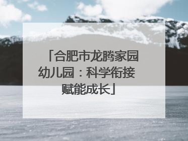 合肥市龙腾家园幼儿园：科学衔接 赋能成长