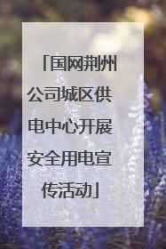 国网荆州公司城区供电中心开展安全用电宣传活动
