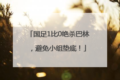 国足1比0绝杀巴林，避免小组垫底！