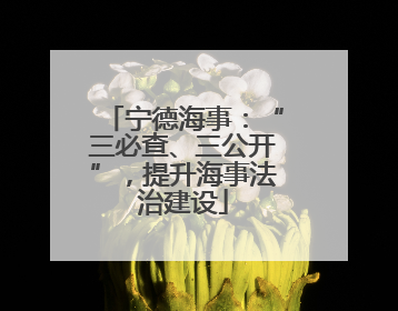 宁德海事：“三必查、三公开”，提升海事法治建设