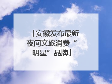 安徽发布最新夜间文旅消费“明星”品牌