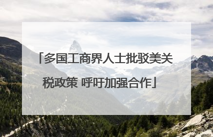 多国工商界人士批驳美关税政策 呼吁加强合作