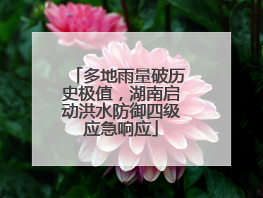 多地雨量破历史极值，湖南启动洪水防御四级应急响应
